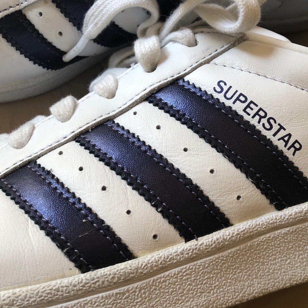 Adidas Superstar Navy Metallic Stripe